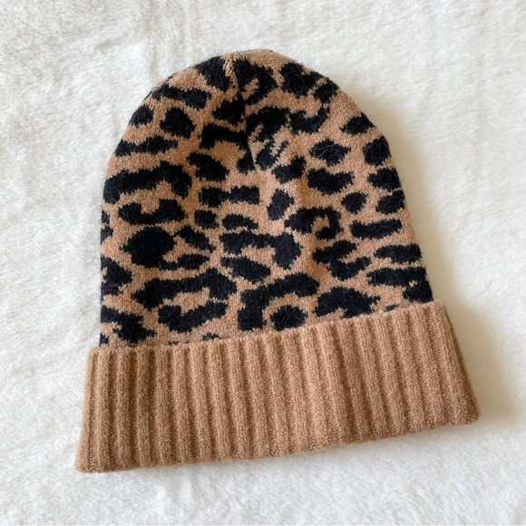 J.Crew Leopard Beanie Super Soft Alpaca Wool Blend